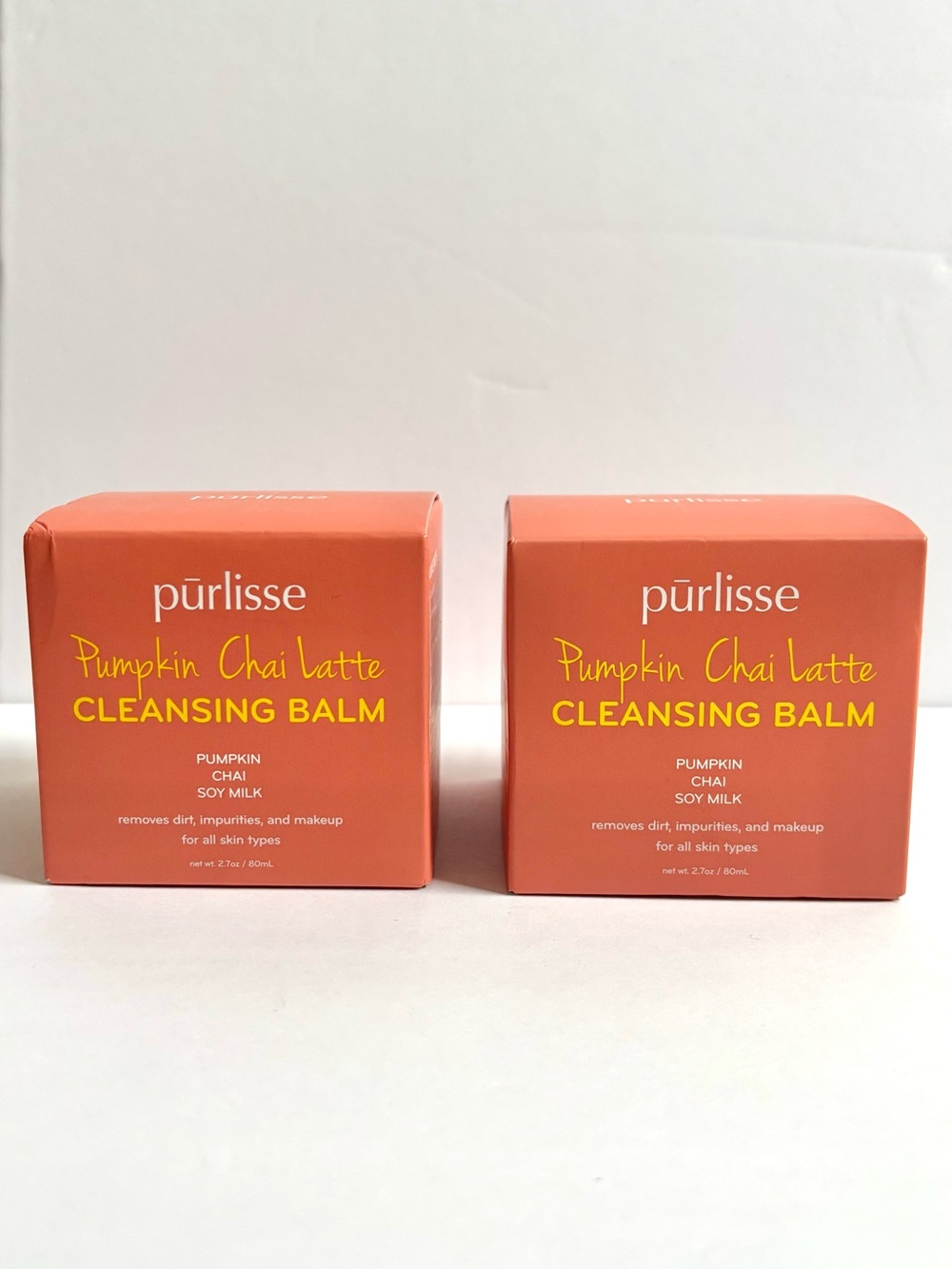 Set of two (2) Purlisse Pumpkin Chai Latte Cleansing Balms